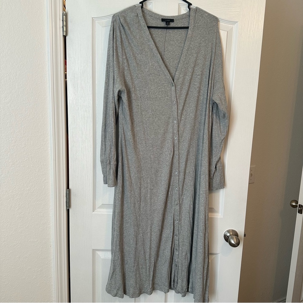 J. Crew Long Sleeve Gray Maxi Dress